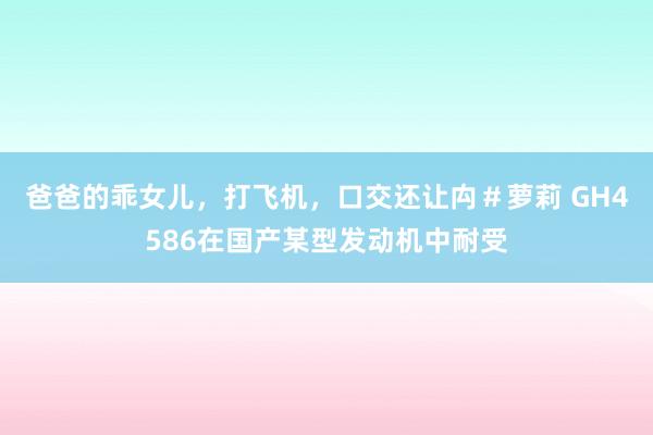 爸爸的乖女儿，打飞机，口交还让禸＃萝莉 GH4586在国产某型发动机中耐受