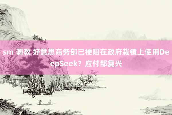 sm 调教 好意思商务部已梗阻在政府栽植上使用DeepSeek？应付部复兴