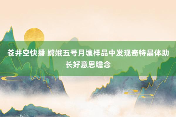 苍井空快播 嫦娥五号月壤样品中发现奇特晶体助长好意思瞻念