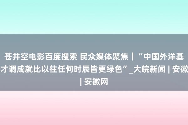 苍井空电影百度搜索 民众媒体聚焦｜“中国外洋基础才调成就比以往任何时辰皆更绿色”_大皖新闻 | 安徽网
