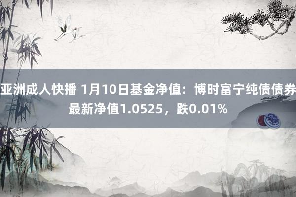 亚洲成人快播 1月10日基金净值：博时富宁纯债债券最新净值1.0525，跌0.01%