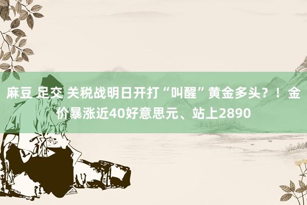 麻豆 足交 关税战明日开打“叫醒”黄金多头？！金价暴涨近40好意思元、站上2890