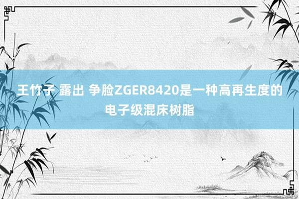 王竹子 露出 争脸ZGER8420是一种高再生度的电子级混床树脂