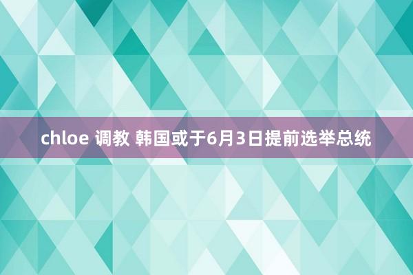chloe 调教 韩国或于6月3日提前选举总统