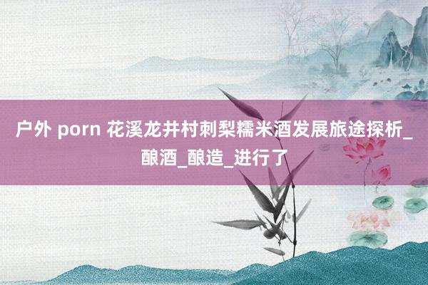 户外 porn 花溪龙井村刺梨糯米酒发展旅途探析_酿酒_酿造_进行了