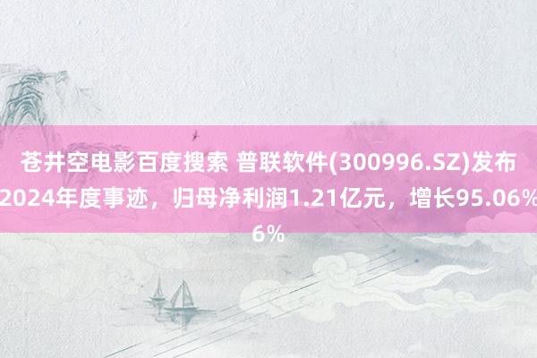 苍井空电影百度搜索 普联软件(300996.SZ)发布2024年度事迹，归母净利润1.21亿元，增长95.06%