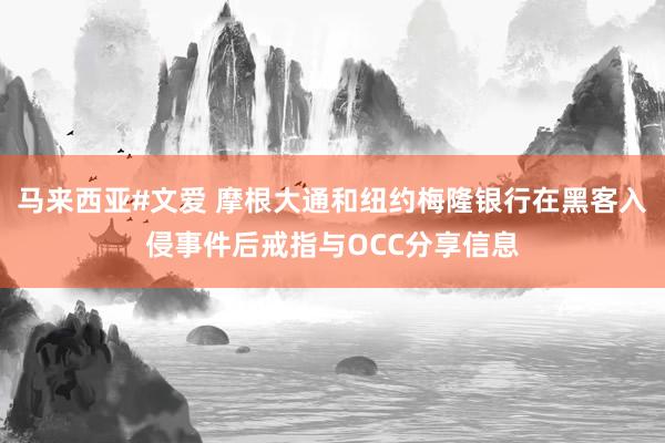 马来西亚#文爱 摩根大通和纽约梅隆银行在黑客入侵事件后戒指与OCC分享信息