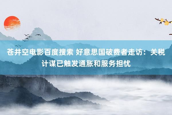 苍井空电影百度搜索 好意思国破费者走访：关税计谋已触发通胀和服务担忧