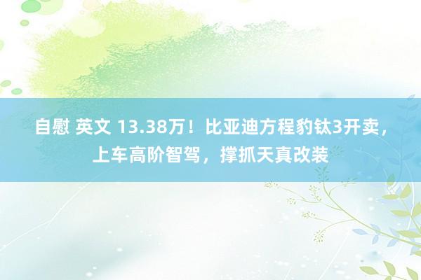 自慰 英文 13.38万！比亚迪方程豹钛3开卖，上车高阶智驾，撑抓天真改装