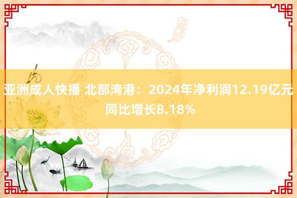 亚洲成人快播 北部湾港：2024年净利润12.19亿元 同比增长8.18%